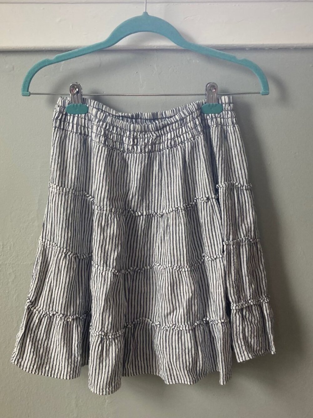 Striped Tiered Cotton Skirt - Picture 2 of 3